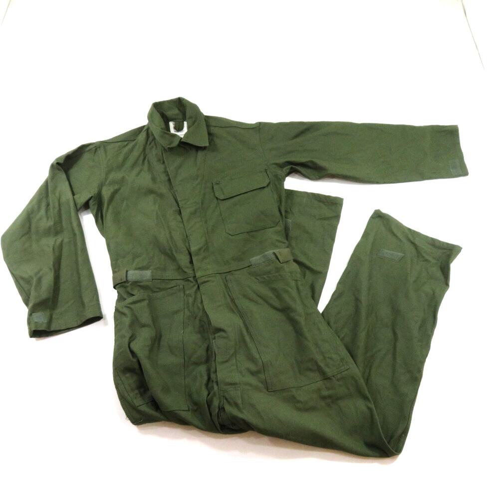 Army Green Cotton Sateen Type 1 Mechanic Coveralls Sz S 90s